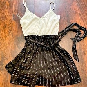 Charlotte Russe pinstripe shorts romper